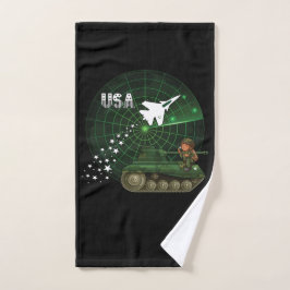 USA-Luftwaffe, Radar, Jet, Armee, Behälter, Soldat Badhandtuch Set