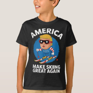USA machen Skifahren wieder groß Donald Trump Apre T-Shirt