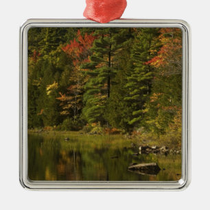  USA; Maine Acadia NP. Herbstreflektionen bei 2 Silbernes Ornament