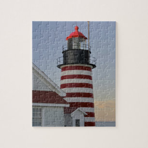 USA, Maine, Lubec. West Quoddy Head Leuchtturm,