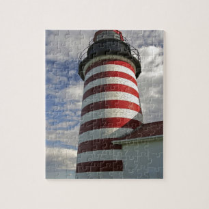USA, Maine, Lubec. West Quoddy Head Leuchtturm