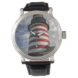 USA, Maine, Lubec. West Quoddy Head Leuchtturm Armbanduhr