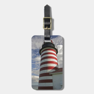 USA, Maine, Lubec. West Quoddy Head Leuchtturm Gepäckanhänger
