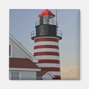USA, Maine, Lubec. West Quoddy Head Leuchtturm, Magnet