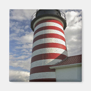 USA, Maine, Lubec. West Quoddy Head Leuchtturm Magnet