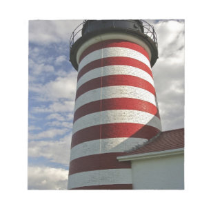 USA, Maine, Lubec. West Quoddy Head Leuchtturm Notizblock