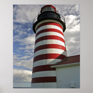 USA, Maine, Lubec. West Quoddy Head Leuchtturm Poster