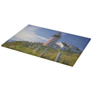 USA, Maine, Lubec. West Quoddy Head Leuchtturm Schneidebrett