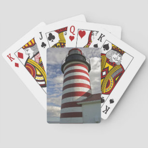 USA, Maine, Lubec. West Quoddy Head Leuchtturm Spielkarten