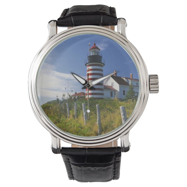 USA, Maine, Lubec. West Quoddy Head Lighthouse Armbanduhr (Vorderseite)