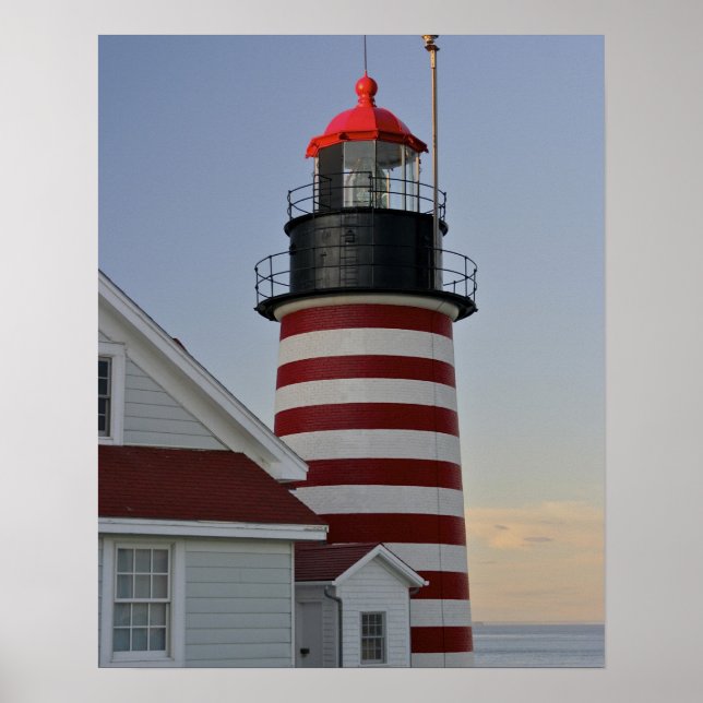 USA, Maine, Lubec. West Quoddy Head Lighthouse, Poster (Vorne)