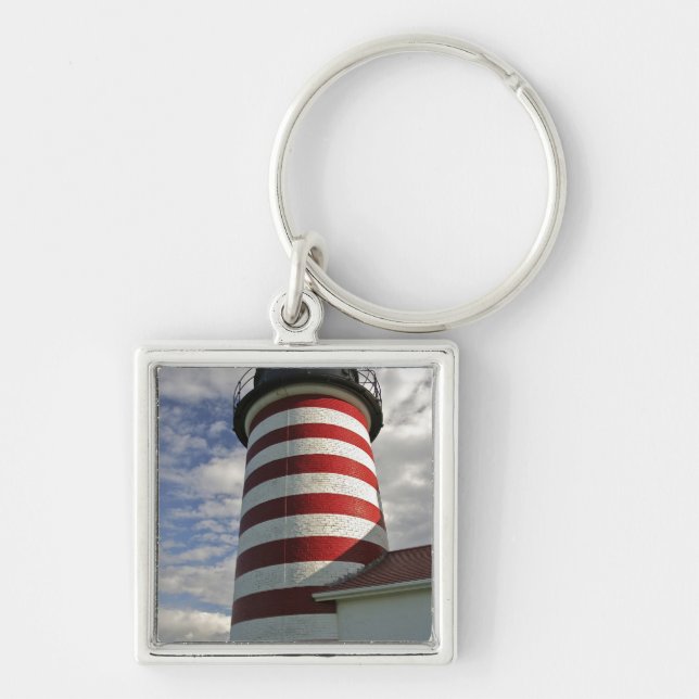 USA, Maine, Lubec. West Quoddy Head LIghthouse Schlüsselanhänger (Vorne)