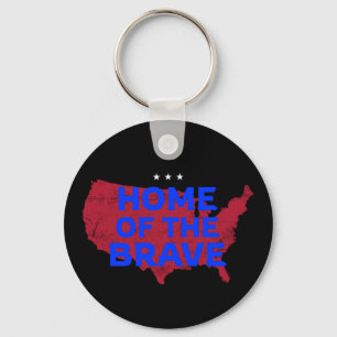USA Maison des Braves. Porte-clés bouton patriotiq