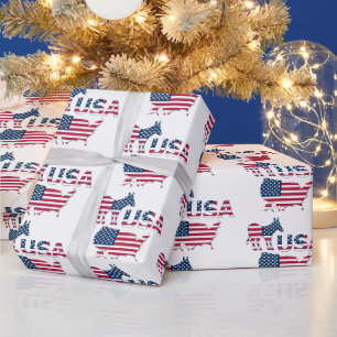 USA Map Flag Politisch-Demokratisches Party Donkey Geschenkpapier