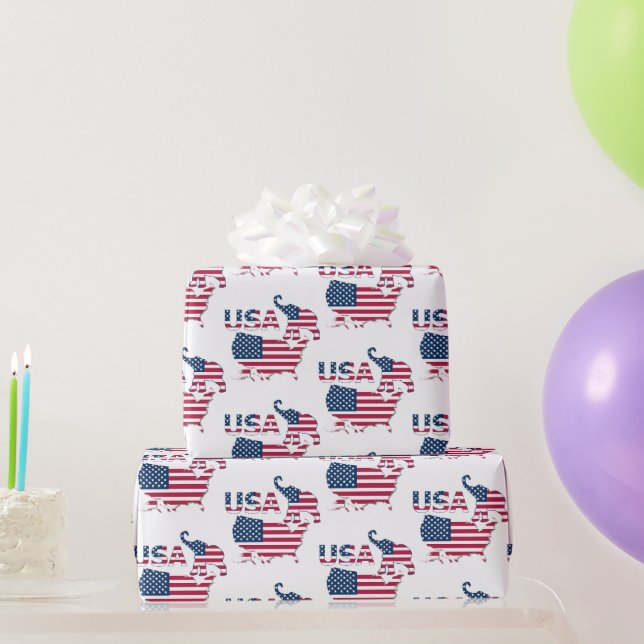 USA Map Flag Politisches republikanisches Party El Geschenkpapier (Partygeschenke)