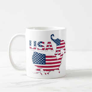 USA Map Flag Republikanisches Party Elephant Polit Kaffeetasse