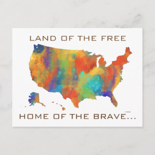 USA MAP - Postkarte