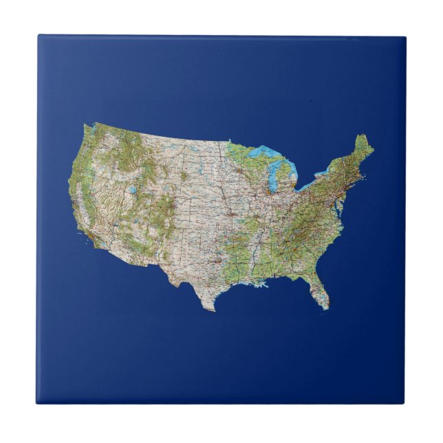 USA Map Tile Fliese (Vorderseite)