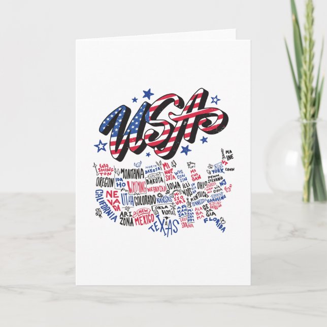 USA Map U.S. Staaten Amerika Karte (Vorderseite)