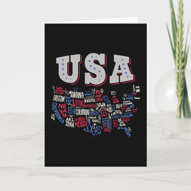 USA Map U.S. Staaten Amerika Karte (Vorderseite)