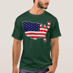 USA Map United Staaten Flag Liebe Patriotismus Ame T-Shirt