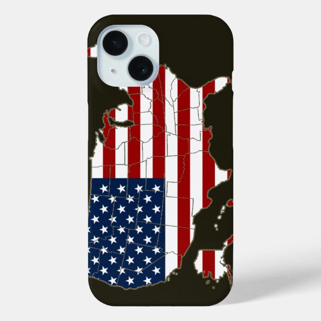 USA map with american flag Case-Mate iPhone Hülle (Rückseite)