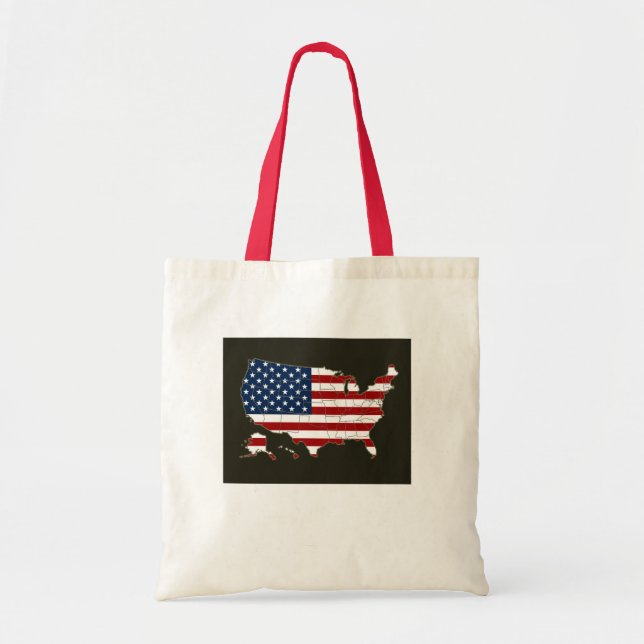 USA map with american flag Tragetasche (Vorne)