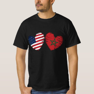 USA Marokko Flaggenstaat Marokko Herz marokkanisch T-Shirt