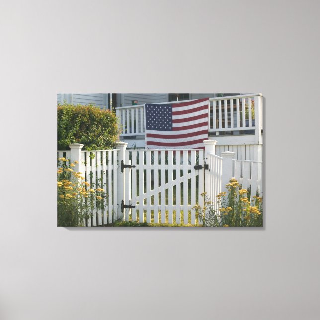 USA, Massachusettes, Gloucester: Patriotischer Zau Leinwanddruck (Vorderseite)