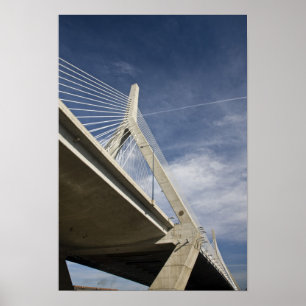 USA, Massachusetts, Boston. Die Zakim-Brücke. Poster
