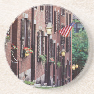 USA, Massachusetts, Boston, Häuser entlang der Aco Sandstein Untersetzer