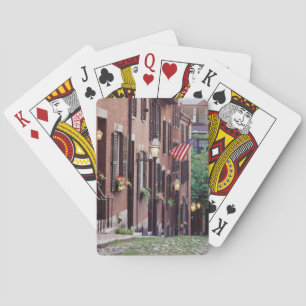 USA, Massachusetts, Boston, Häuser entlang der Aco Spielkarten