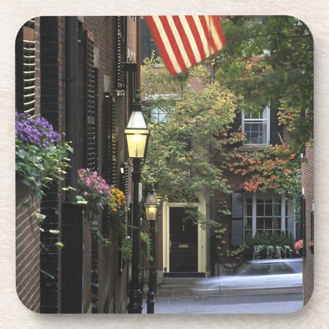 USA, Massachusetts, Boston, Leuchtfeuer-Hügel Getränkeuntersetzer (Vorderseite)