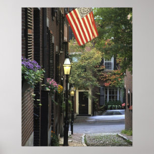 USA, Massachusetts, Boston, Leuchtfeuer-Hügel Poster
