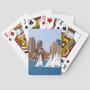 USA, Massachusetts. Boston Wasserfront Skyline 4 Spielkarten