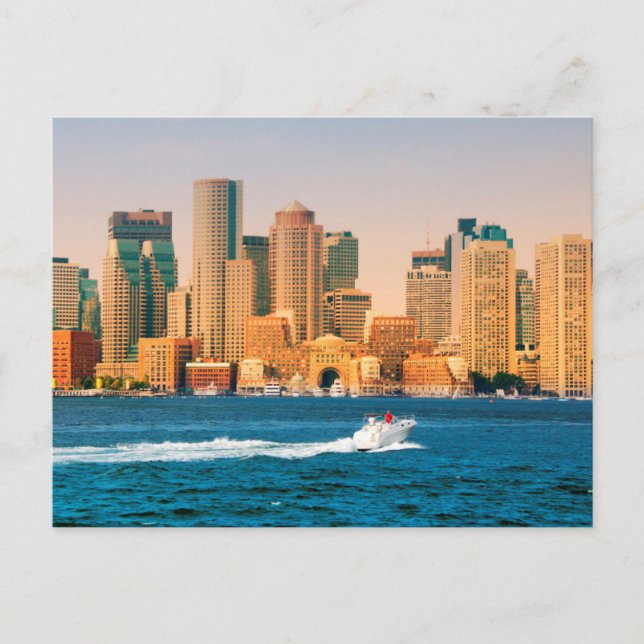 USA, Massachusetts. Boston Waterfront Panorama Postkarte (Vorderseite)