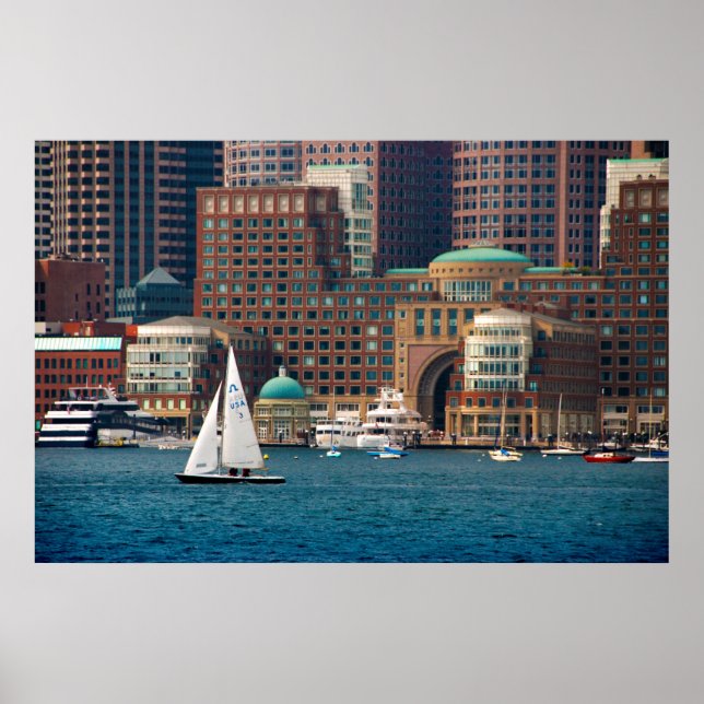 USA, Massachusetts. Boston Waterfront Skyline 2 Poster (Vorne)