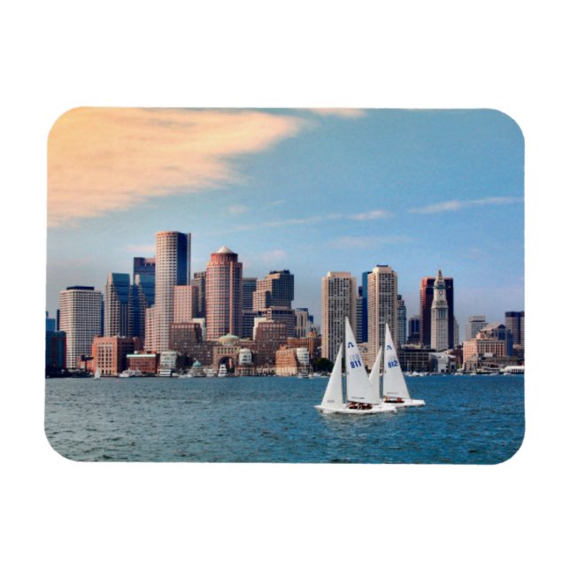 USA, Massachusetts. Boston Waterfront Skyline 3 Magnet (Horizontal)