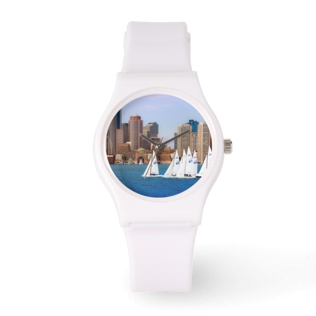 USA, Massachusetts. Boston Waterfront Skyline 4 Armbanduhr (Vorderseite)
