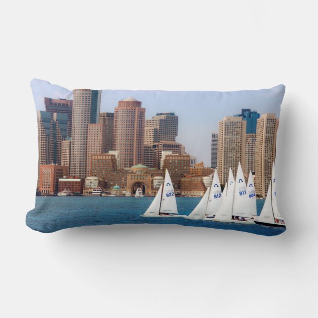 USA, Massachusetts. Boston Waterfront Skyline 4 Lendenkissen (Vorderseite)