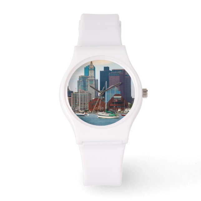 USA, Massachusetts. Boston Waterfront Skyline Armbanduhr (Vorderseite)