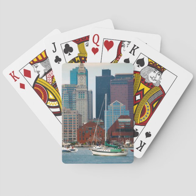 USA, Massachusetts. Boston Waterfront Skyline Spielkarten (Rückseite)