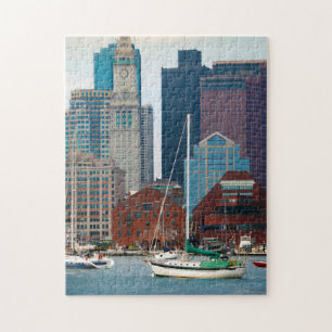 USA, Massachusetts. Bostons Wasserfront-Skyline