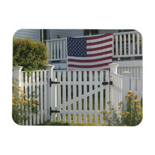 USA, Massachusetts, Gloucester: Patriotischer Zaun Magnet