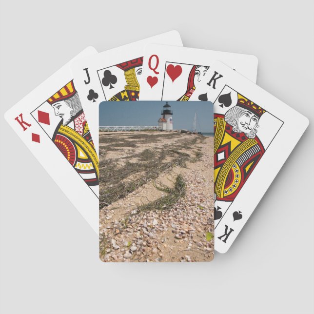 USA, Massachusetts, Nantucket. Muschel Spielkarten (Rückseite)