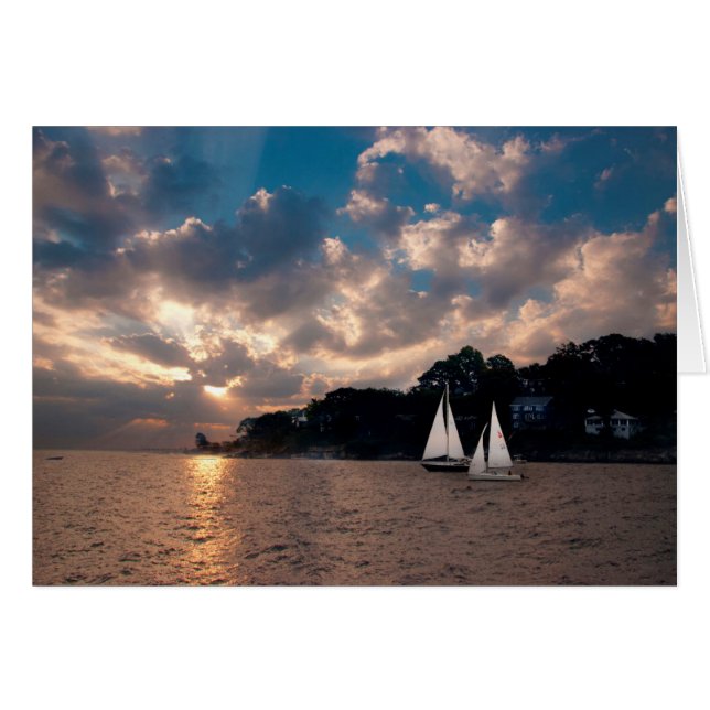USA, Massachusetts. Sunset Sailing (Vorderseite (Horizontal))