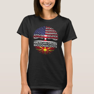 USA & Mazedonien Flaggen USA Gromazedonian Ro T-Shirt