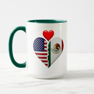 USA Mexico Herz Flaggen Spanisch Hispanisches Erbe Tasse