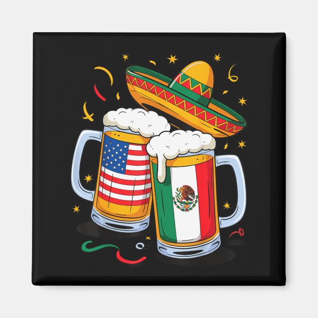 USA Mexiko Bier Cinco de Mayo  Magnet (Vorne)