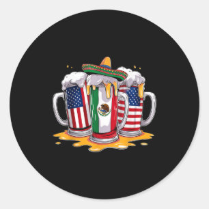 USA Mexiko Bierkrüge Sombrero Cinco de Mayo Runder Aufkleber